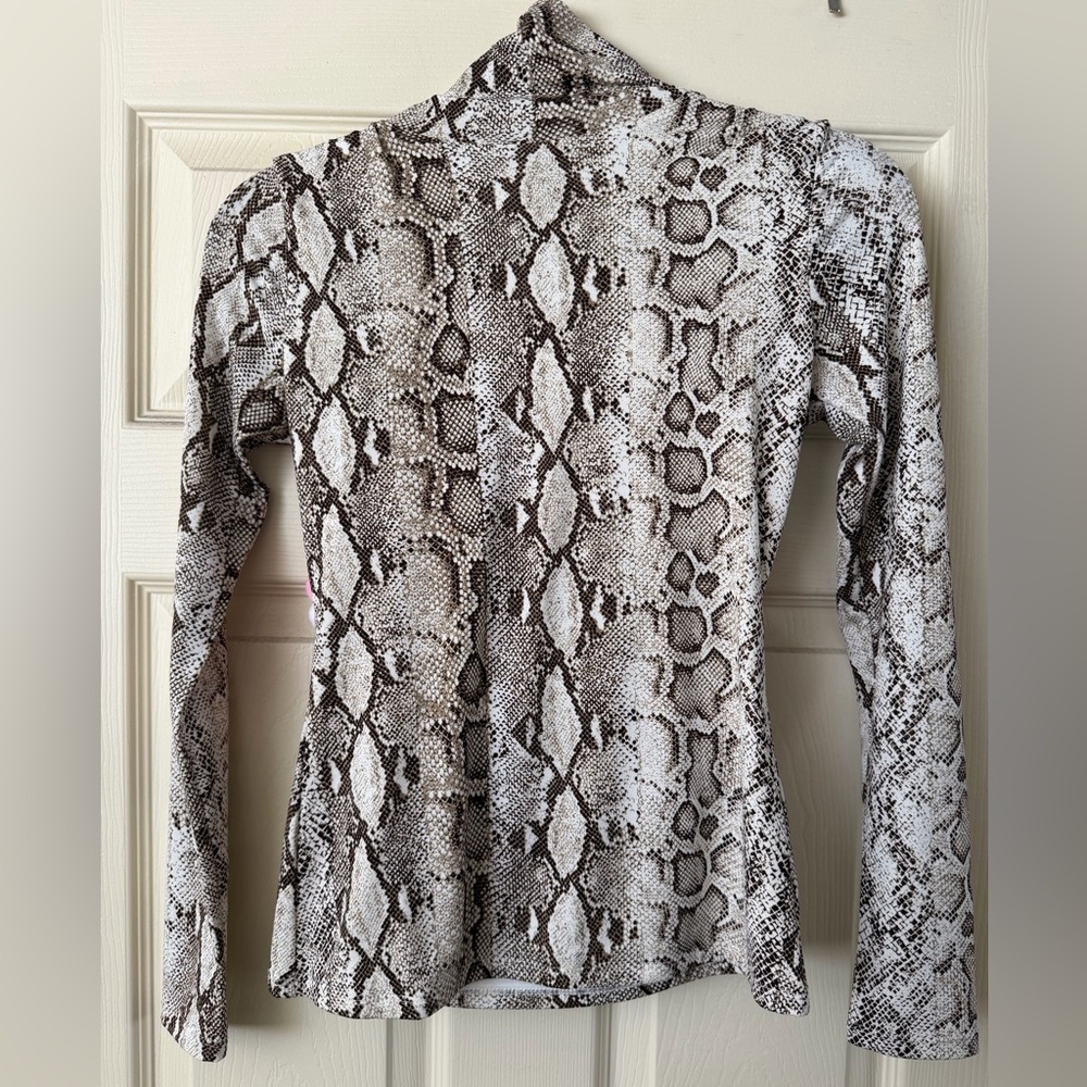 Naked Wardrobe - Snake Print Turtle Neck & Bootcut Pant Set